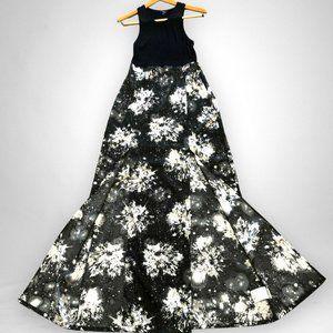 Hurley Simone Splatter Dress Black and White Size XS Tank Sleeveless Maxi